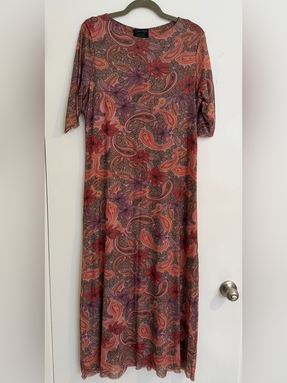 Johnny Was Paisley & Floral Maxi Dress in Pink, Purple, Rust